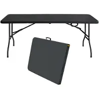SUCCESS COURIER Table pliante de 180 cm avec poignée de transport – Table de fête et de jardin pliable – Table d'appoint robuste pour le camping et les pique-niques – Capacité de charge jusqu'à 135 kg