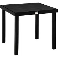 SUCCESS COURIER Table de jardin pour 4 personnes en aluminium et plastique, compacte 80 x 80 cm, noire