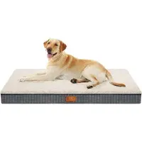 OEM Grand panier pour chien, 112 x 81 x 7,6 cm, moelleux, coussin pour chien, lavable, matelas pour chien, gris/crème, pour grands chiens