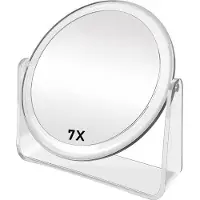 OEM Miroir de maquillage à double face de 7 pouces avec loupe, grossissement 1x/7x et rotation à 360°