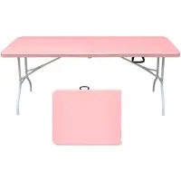 SUCCESS COURIER Table pliante de 180 cm avec poignée de transport – Table de fête et de jardin pliable – Table d'appoint robuste pour le camping et les pique-niques – Capacité de charge jusqu'à 135 kg