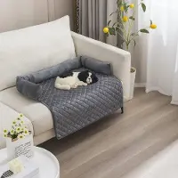 OEM Lit pour chien - Coussin lavable, protection de banquette pour chien, fabriqué à la main, tapis pour chien, lit pour chien de grande, moyenne et petite taille, gris foncé, 75 × 75 cm