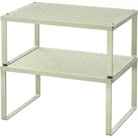 Markenlos Étagère de rangement de cuisine en métal - Extensible et empilable - Petite tablette vert feuillage
