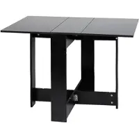 StarTech.com Table à manger - Pliable - Pour 4 à 6 personnes - 104 × 76 × 74 cm - Piètement en bois - Style moderne - À monter - Noir