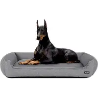 OEM Lit pour chien, banc pour chien, coussin pour chien, tapis pour chien, housse amovible et lavable, gris clair, 120 x 90 x 30 cm