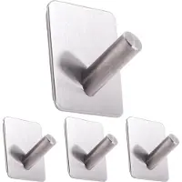 OEM Crochet mural autocollant, set de 4 pièces - Crochet mural en acier inoxydable sans perçage pour la salle de bain et la cuisine