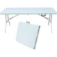 SUCCESS COURIER Table pliante de 180 cm avec poignée de transport – Table de fête et de jardin pliable – Table d'appoint robuste pour le camping et les pique-niques – Capacité de charge jusqu'à 135 kg