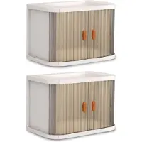 OEM Lot de 2 boîtes de rangement pliables en métal, 26,8 x 16,3 x 18,2 cm, 15,8 L