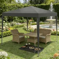 SUCCESS COURIER Kiosque de fête pliable avec sac de transport – Gazebo et tente de toit pour l'extérieur, portable et moderne (kiosque seul)