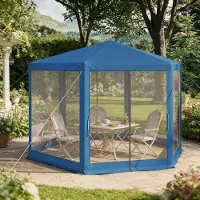 SUCCESS COURIER Kiosque de fête portable avec fermeture éclair – Gazebo et tente de toit pour fêtes et événements (kiosque seul, sans parois latérales)