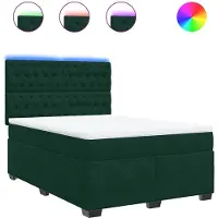 vidaXL Lit boxspring avec matelas vert foncé 160x200 cm velours