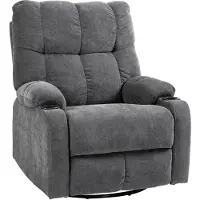 HOMCOM Fauteuil relax pivotant, fauteuil TV avec fonction d'inclinaison et fonction balancelle