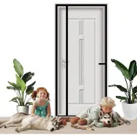 Famanu Moustiquaire, porte battante, magnétique, 100 x 210 cm, universelle, blanche, sans perçage