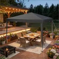 SUCCESS COURIER Kiosque de fête pliable avec sac de transport – Gazebo et tente de toit pour l'extérieur, portable et rapide à monter (kiosque seul)