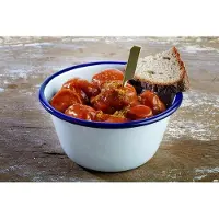 Multi Bol "ENAMELWARE" (céramique), Saladier + bol, Blanc, Bleu