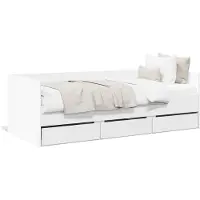 vidaXL Lit de jour avec tiroirs sans matelas blanc 75x190 cm