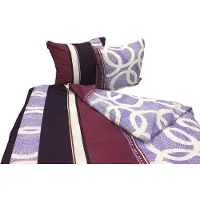 Zbyszko Linge de lit, tissu piqué gaufré, sans repassage, 100 % coton, 160 x 200, 2435, motif violet