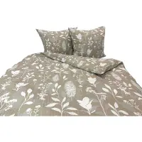 Zbyszko Linge de lit, tissu piqué gaufré, sans repassage, 100 % coton, 160 x 200, 2656-1, beige, feuilles