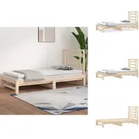 vidaXL Lit de jour Extensible 2x(90x190) cm Pin massif - Lits et Sommiers