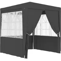 The Living Store Tente de réception professionnelle avec parois latérales 2,5×2,5m Anthracite 90 g/m