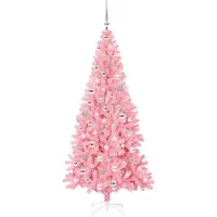 vidaXL Arbre de Noël , rose, 210 cm, en PVC