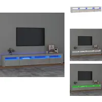 vidaXL Armoire TV avec lampes LED gris béton 240x35x40 cm - Meuble TV
