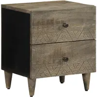 vidaXL Table de chevet gris clair 40x33x46 cm bois de manguier solide