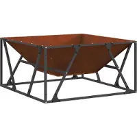 vidaXL Foyer extérieur marron 80 x 80 x 40 cm Acier résistant aux intempéries