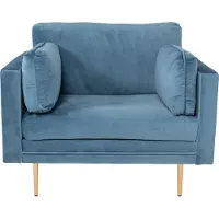 Ebuy24 Boom Fauteuil en velours, bleu.