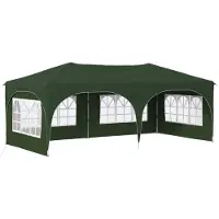 vidaXL Tente de réception pliable 575 x 288 x 245 cm, tissu Oxford vert