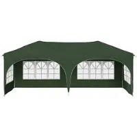 vidaXL Tente de réception pliable 575 x 288 x 245 cm, tissu Oxford vert
