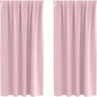 vidaXL Rideaux Occultants Avec Anneaux 2 Pcs Rose Bébé 175 X 140 Cm