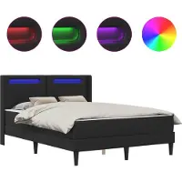 vidaXL Cadre de lit avec matelas Noir 120 x 200 cm Simili cuir