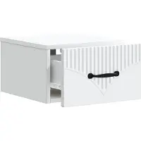 vidaXL Cabinet de chevet mural avec tiroir Blanc 34,5 x 33 x 20 cm