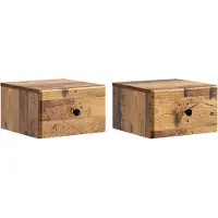 vidaXL Cabinet de chevet mural 2 pcs Bois ancien 34,5 x 33 x 20 cm