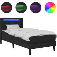 vidaXL Cadre de lit avec matelas Noir 90 x 190 cm Simili cuir