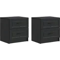 vidaXL Cabinet de chevet avec tiroir 2 pcs Noir 43 x 34,5 x 44,5 cm