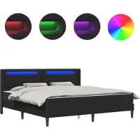 vidaXL Cadre de lit avec matelas noir 180 x 200 cm similicuir