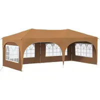 vidaXL Tente de réception pliable 575 x 288 x 245 cm, tissu Oxford beige