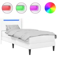 vidaXL Cadre de lit avec matelas blanc 80 x 200 cm similicuir