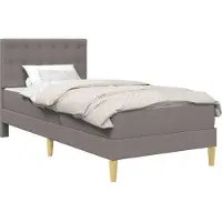 vidaXL Sommier avec matelas et tête de lit, taupe, 90 x 200 cm, tissu