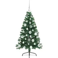 vidaXL Sapin de Noël artificiel pré-éclairé Vert 120 cm PVC