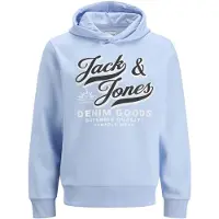 Jack & Jones Sweatshirts à capuche JJELOGO SWEAT HOOD garcons - Bleu - 15 ans