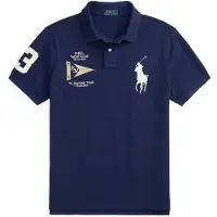 Ralph Lauren pour homme. 710B21921001 Polo avec Big Pony Custom Slim Fit navy (XL), Casuel, Coton, Manche courte, Marine