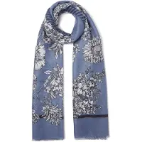 Liu Jo Écharpe bleu chiné / gris foncé / noir / blanc cassé