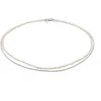 KUZZOI Chaîne argent / blanc perle