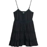 Superdry Alana Lace Trim Sleeveless Short Dress Noir L Femme