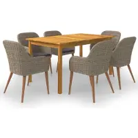 vidaXL Ensemble de jardin 7 pièces brun
