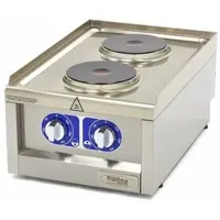 Maxima - Table de cuisson Gastro - 2 brûleurs - Unité simple - 60 cm Profond - Electrique