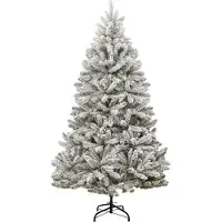 vidaXL Sapin de Noël artificiel Vert et blanc 240 cm PVC et métal
